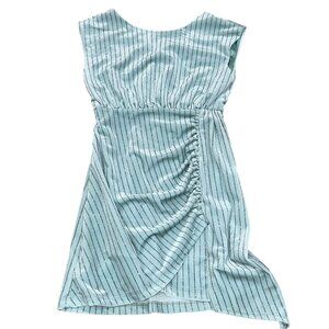 Habitual Silver Special Occasion Girls Velour Mint Silver Stripe Dress 10
